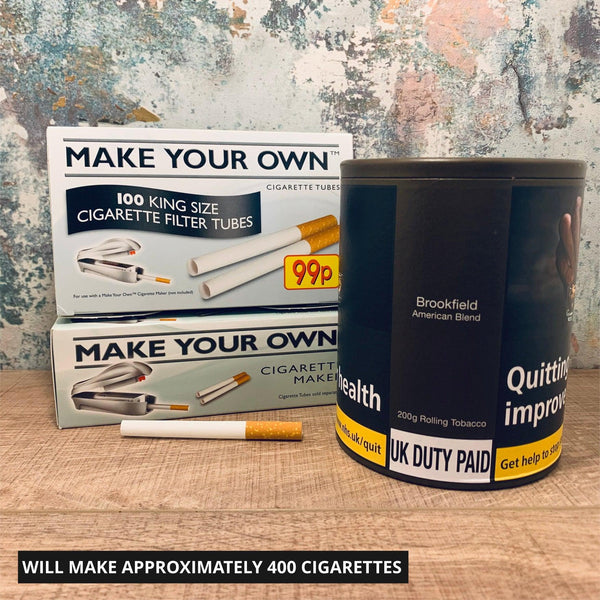 Make Your Own Cigarettes Kit with Brookfield Tobacco (400 Tubes) - Cheapasmokes.com