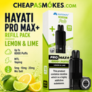 Hayati Pro Max+, Lemon Lime, Citrus Vape, Lemon Vape, Lime Vape, Hayati Refill Pack, Vape Refill, MTL Vape, Nic Salt, Mesh Coil, Up To 6000 Puffs, Refreshing Citrus