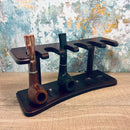 6-Slot Wooden Pipe Rack Display Stand – Holds Bent or Straight Pipes