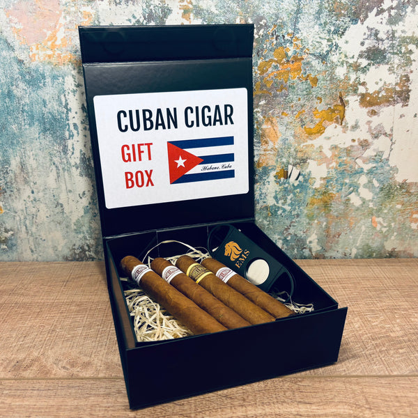 José L. Piedra Sampler – 4 Cuban Cigars in Black Magnetic Gift Box