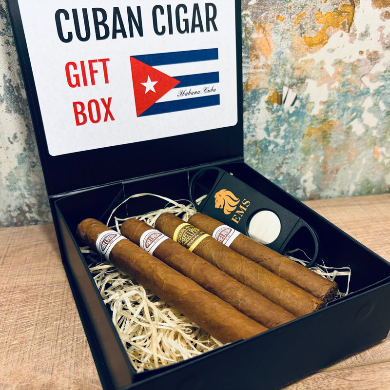 José L. Piedra Sampler – 4 Cuban Cigars in Black Magnetic Gift Box