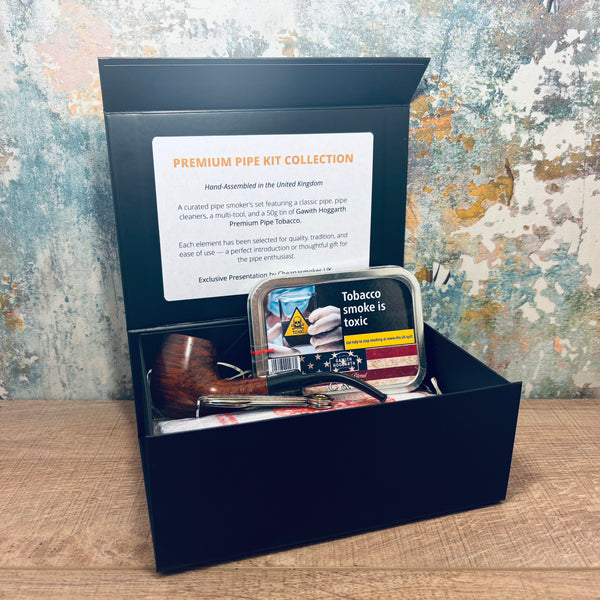 Premium Pipe Kit Gift Box – Pipe, Tools & Gawith Hoggarth Tobacco (Choose Your Blend)