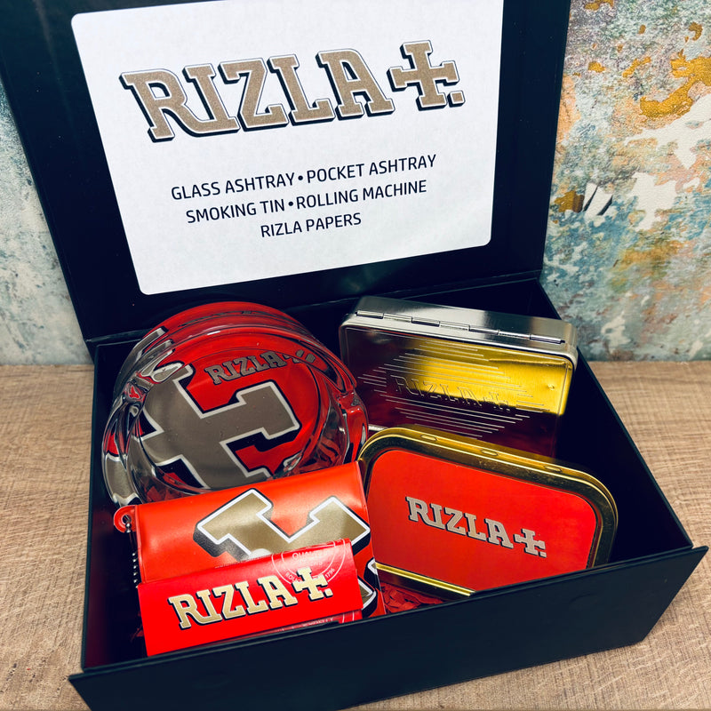 Rizla Premium Smoking Gift Set – Rolling Papers, Glass Ashtray, Pocket Ashtray, Automatic Rolling Machine & Gift Box