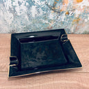 Large Black & Gold Cigar Ashtray – 2 Cigar Rest