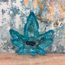 Leafed Glass Ashtray - Teal