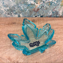 Leafed Glass Ashtray - Teal