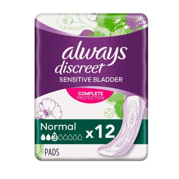 Always Discreet Incontinence Pads Normal For Sensitive Bladder x12 - Cheapasmokes.com