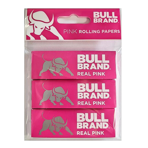 Bull Brand Pink Rolling Papers 3 Pack - Cheapasmokes.com