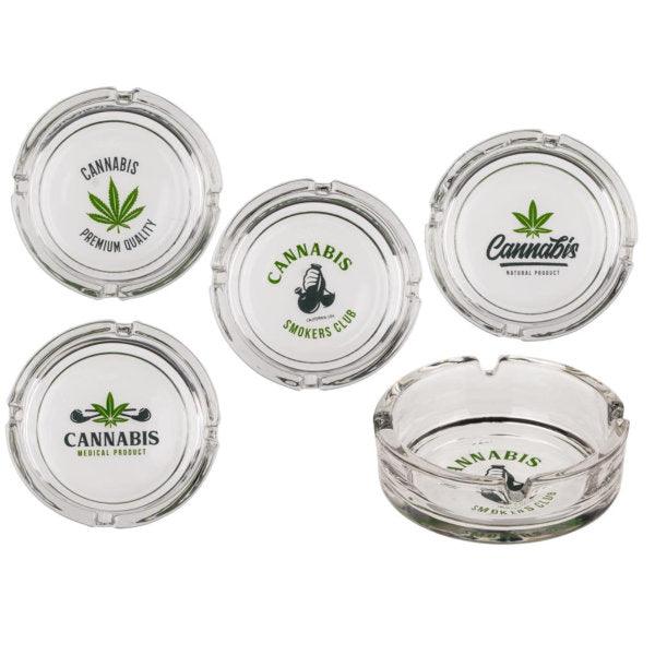 Cannabis Glass Ashtray - Cheapasmokes.com