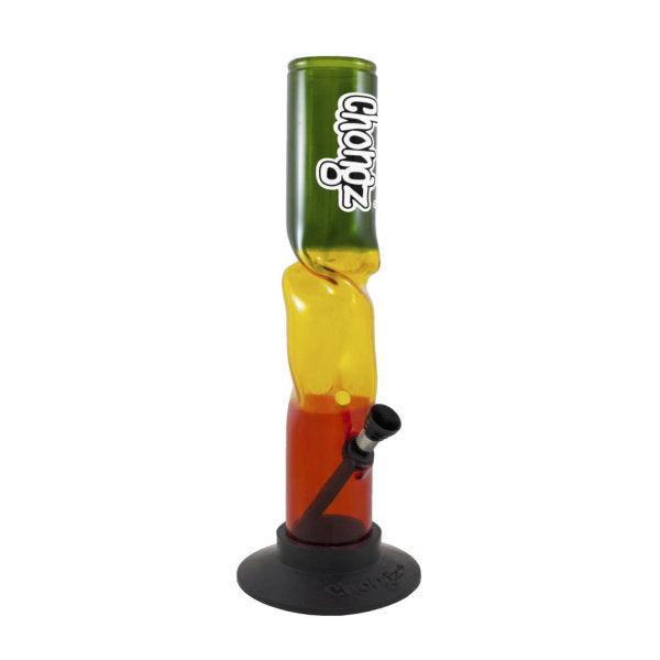 Chongz 'Lite and Day' 30cm Rasta Ice Acrylic Bong - Cheapasmokes.com