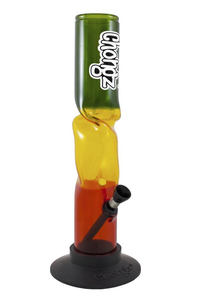 Chongz 'Lite and Day' 30cm Rasta Ice Acrylic Bong - Cheapasmokes.com