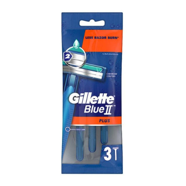 Gillette Blue Plus II Razors 3 Pack - Cheapasmokes.com