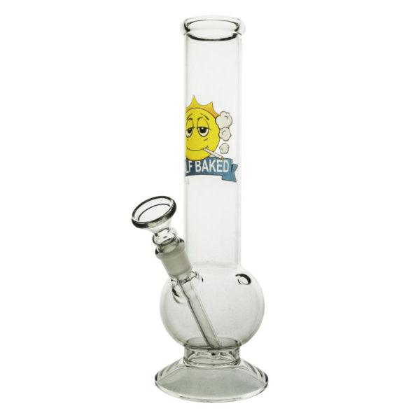 Half Baked 'Half Soaked' 25cm Glass Bong Waterpipe - Cheapasmokes.com