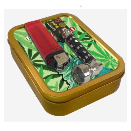 Smokers Kit Tin & Pipe - Cheapasmokes.com