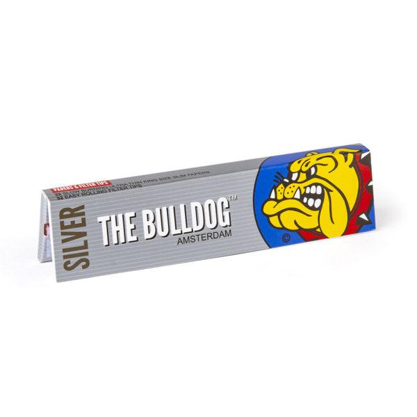 The Bulldog Rolling Paper King Size Slim Silver & Filter Tips - Cheapasmokes.com